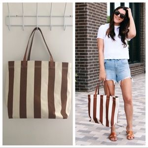 Madewell stripe canvas transport tote